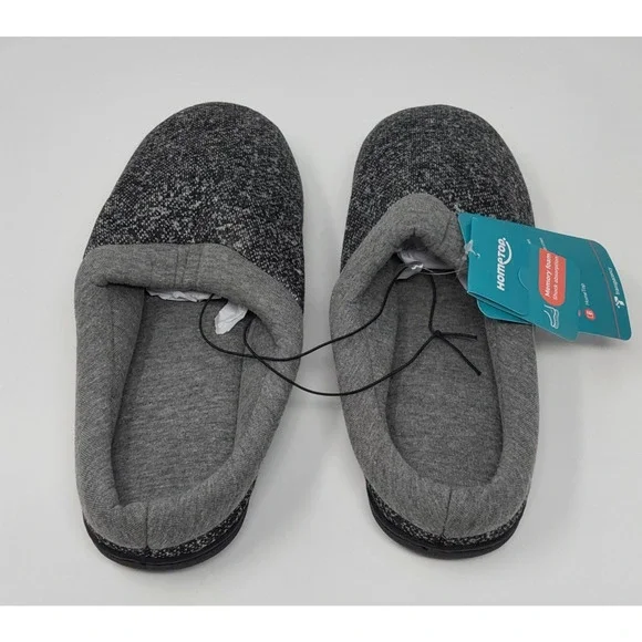 HomeTop Memory Foam Slippers Women’s Gray Knit Indoor House Shoes Non Slip - Picture 5 of 6